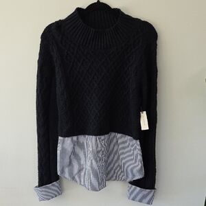 NWT Anthropologie Layered Cable Knit Sweater